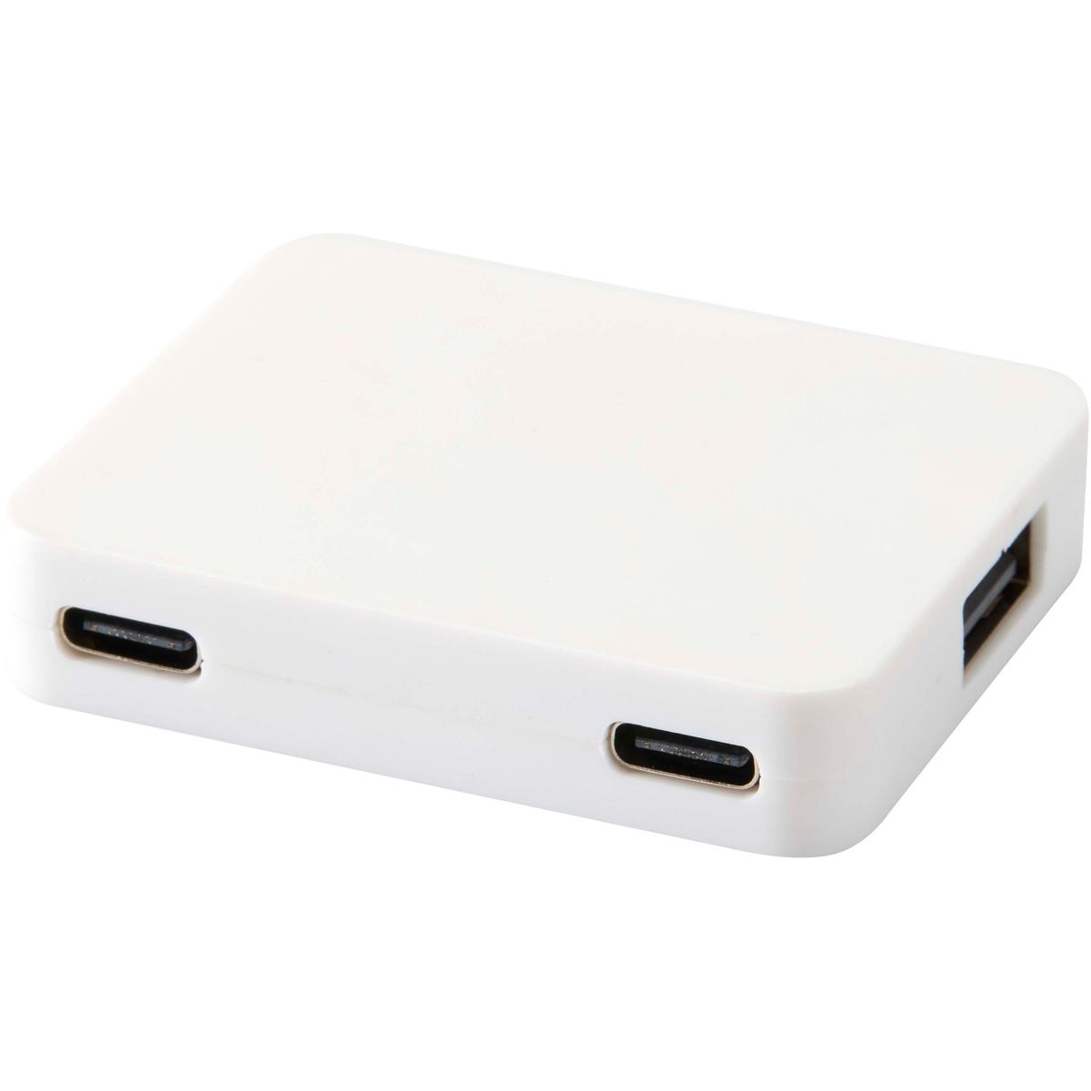 4-poorts USB-hubs met dubbele ingang van gerecycled kunststof