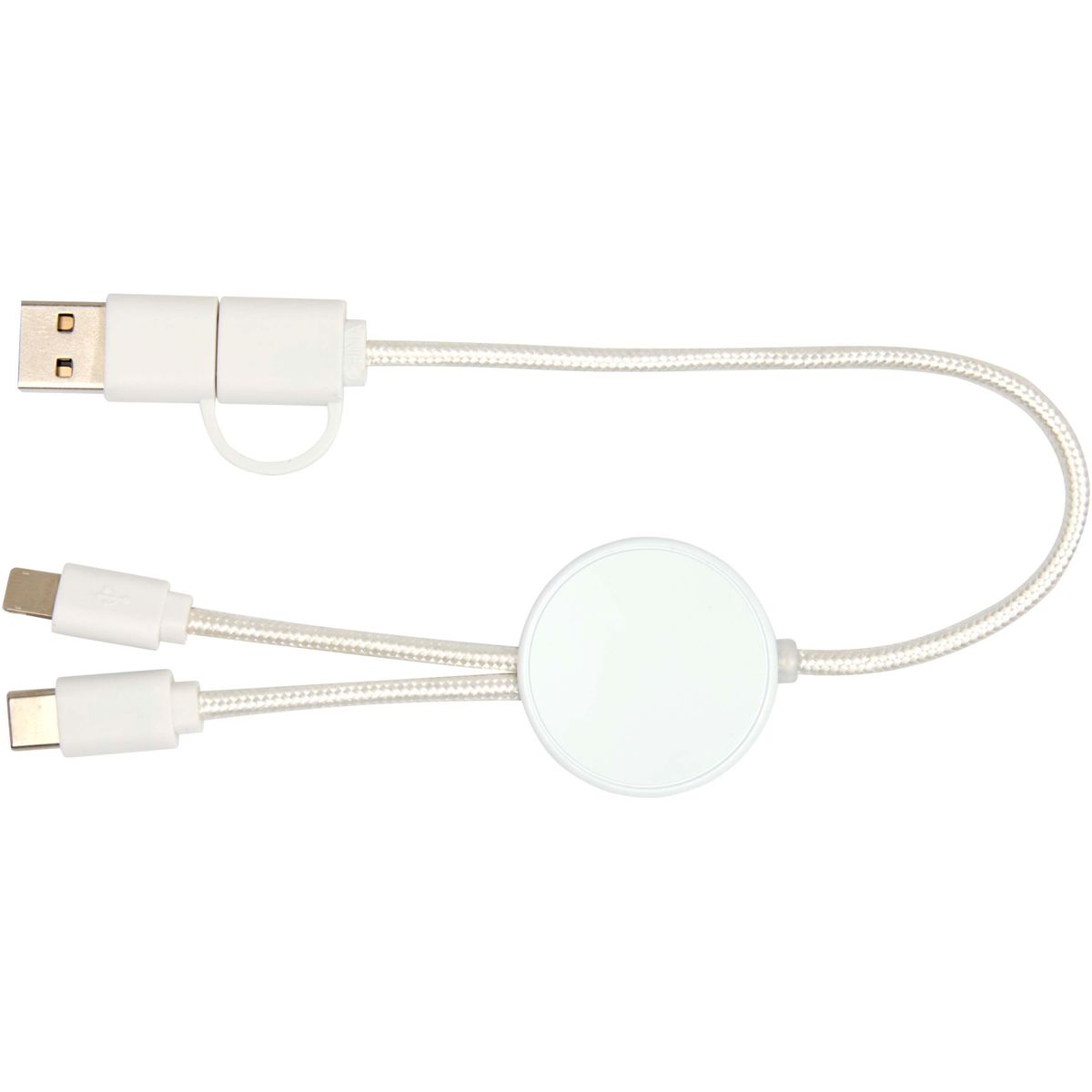 5-in-1-snellaadkabels 30 cm, 27 W, van gerecycled kunststof