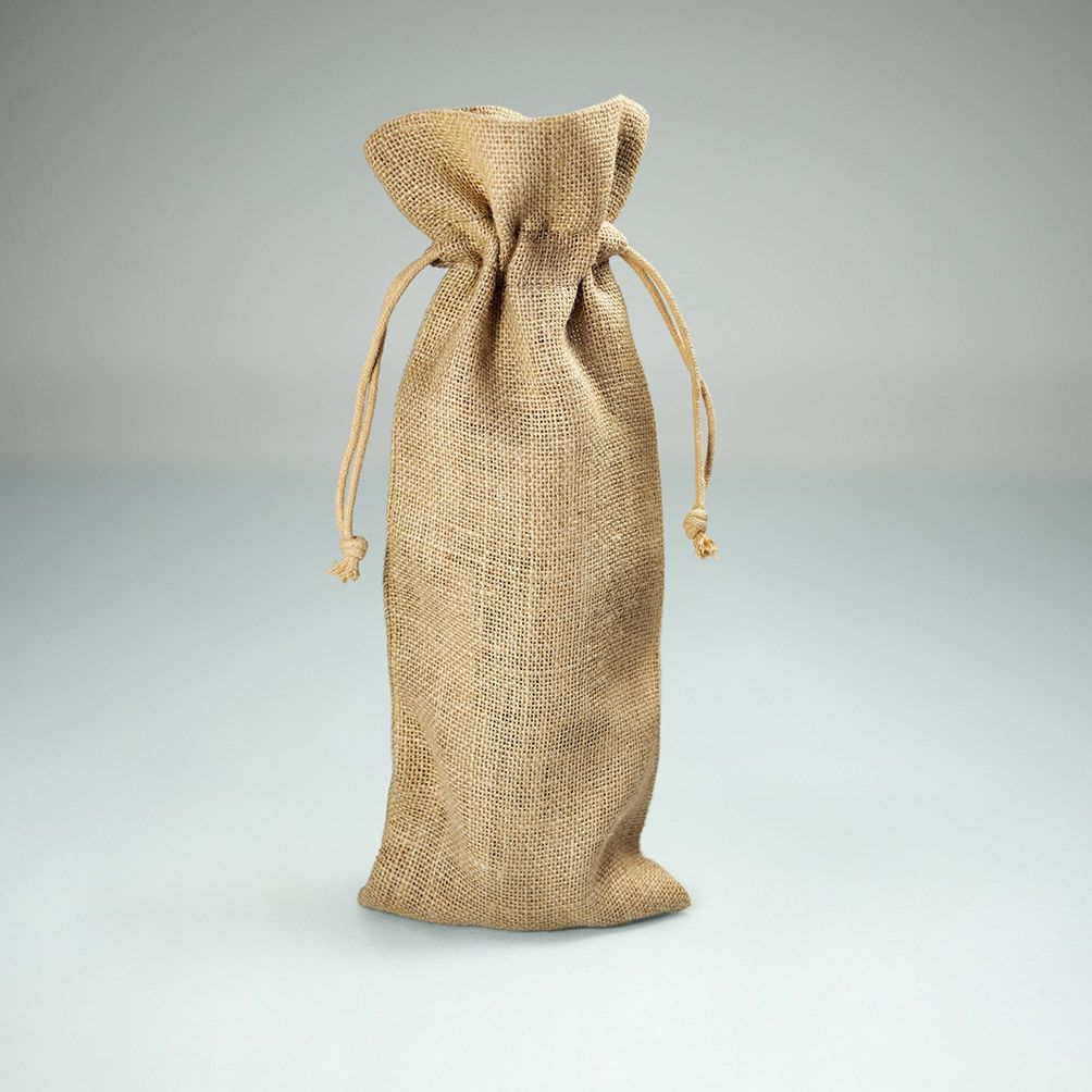 50 Stuks 290 grams Bio Jute Wijnfles Zakjes 15x38cm