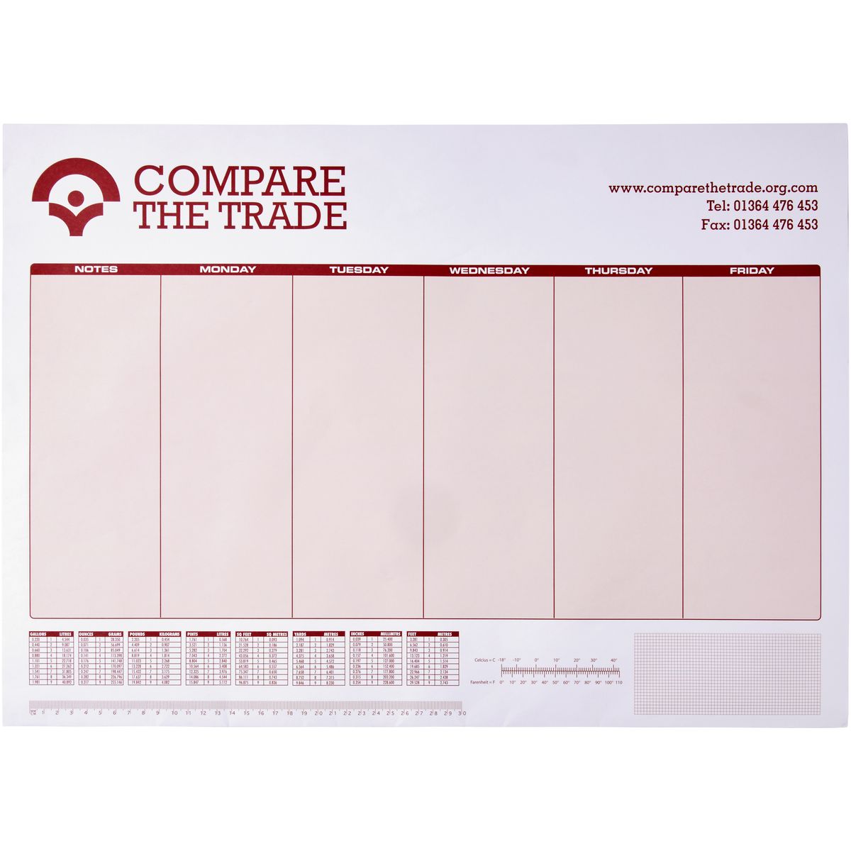 A3-bureauonderleggers, 80 g/m²