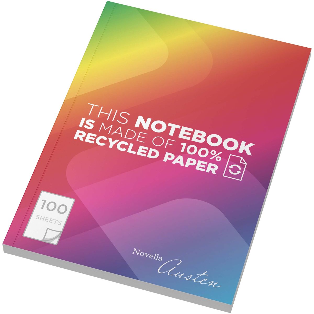 A5-notitieboeken met gerecyclede zachte kaft, 100 vellen