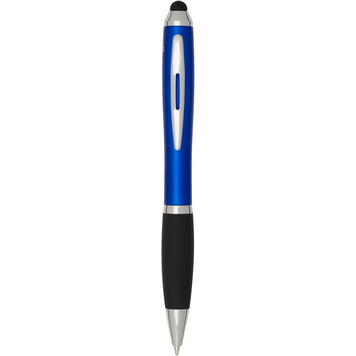 Balpennen met stylus van gerecycled kunststof, blauwe inkt