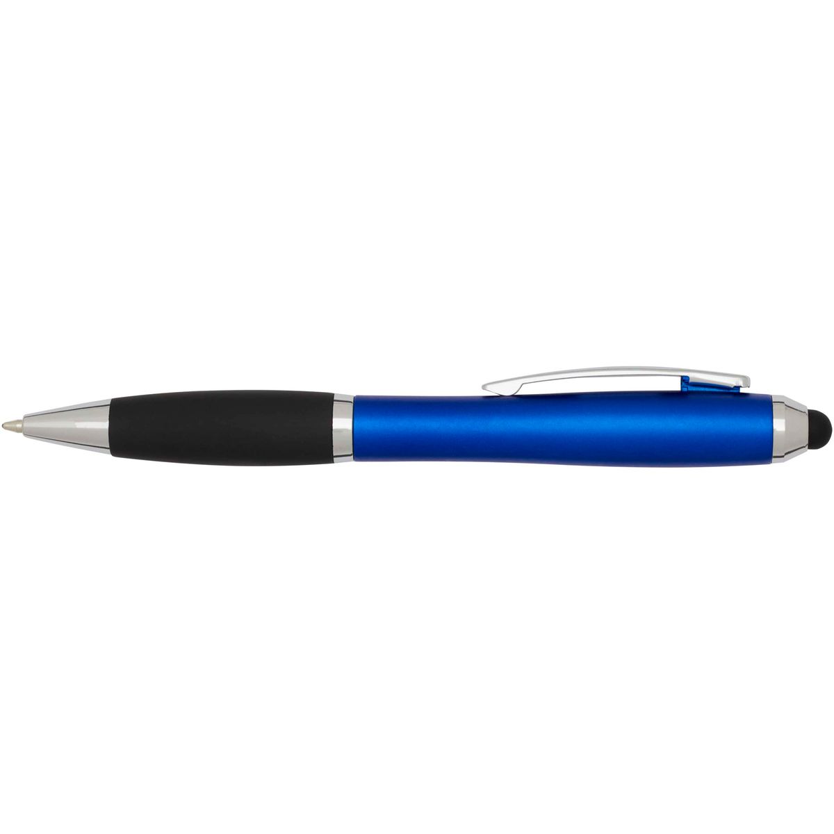 Balpennen met stylus van gerecycled kunststof, blauwe inkt