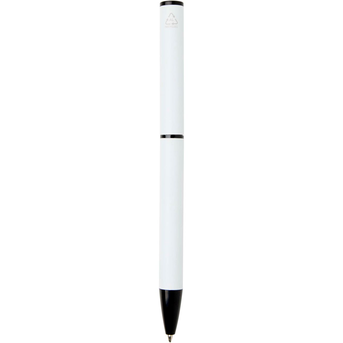 Balpennen van gerecycled aluminium met draaimechanisme, blauwe inkt