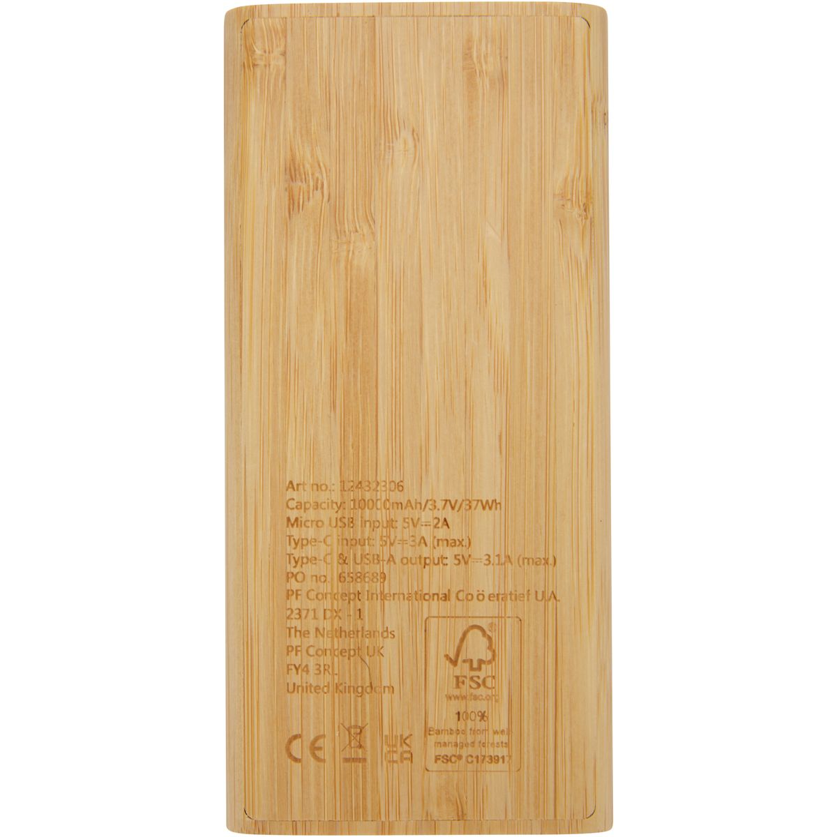 Bamboe powerbanks 10.000 mAh