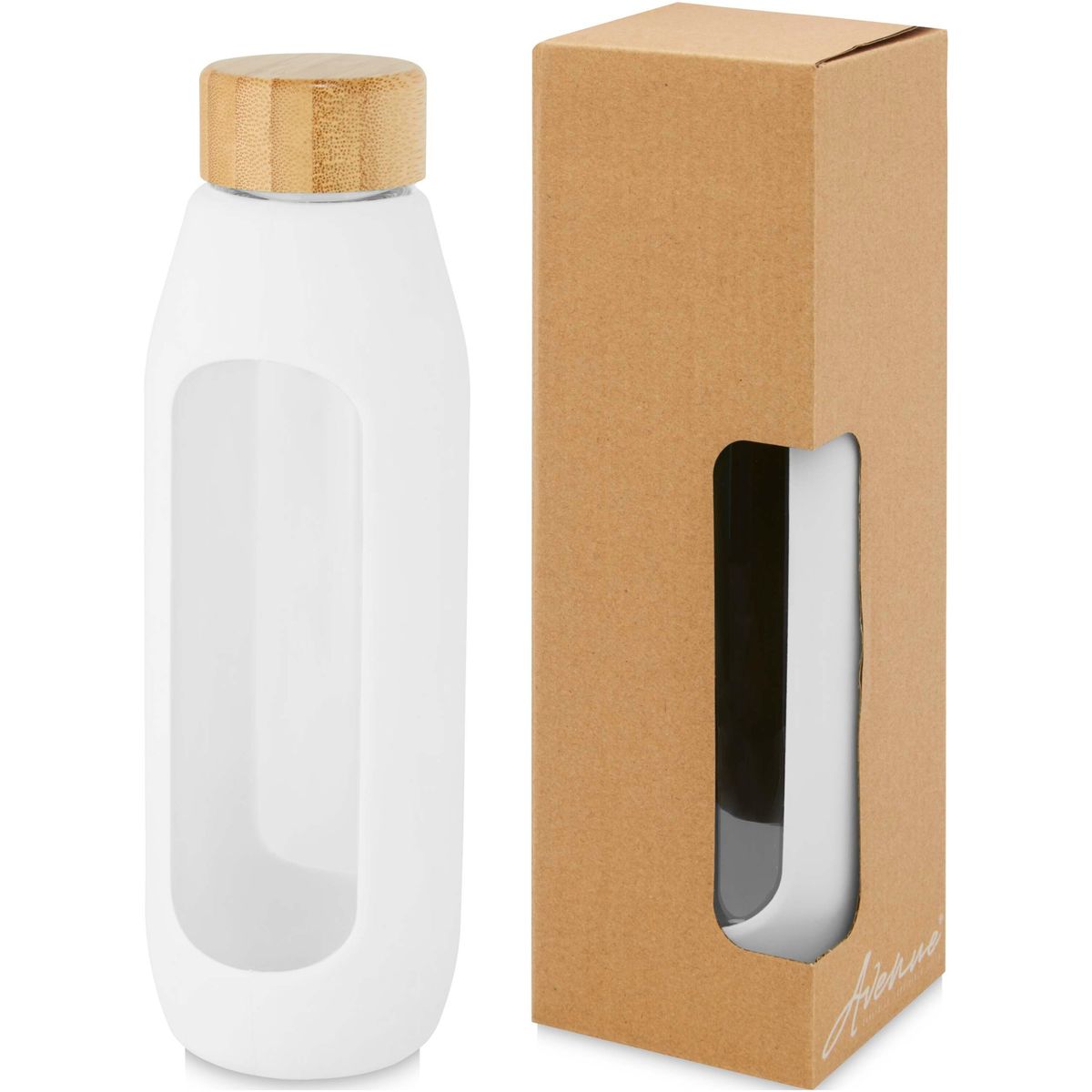 Borosilicaatglazen waterflessen 600 ml met siliconen grip