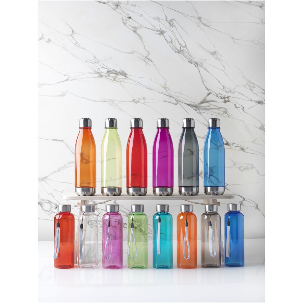 Breukvaste kunststof drinkflessen 500 ml met draagriem