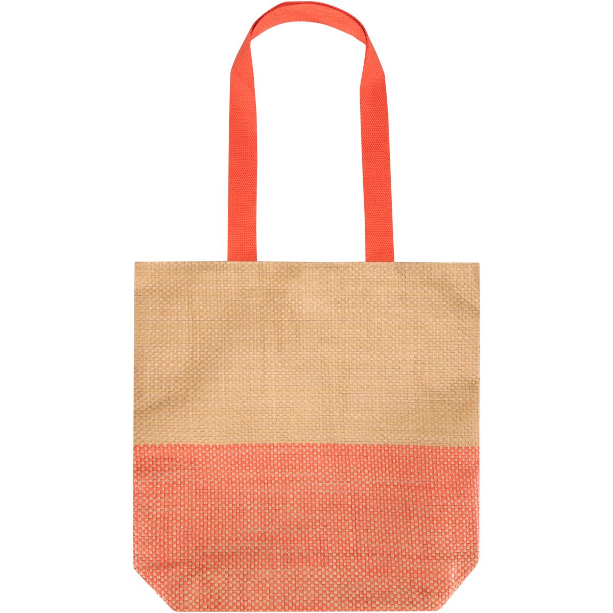 Draagtassen van geweven stropapier met magneetknoop, 10 liter