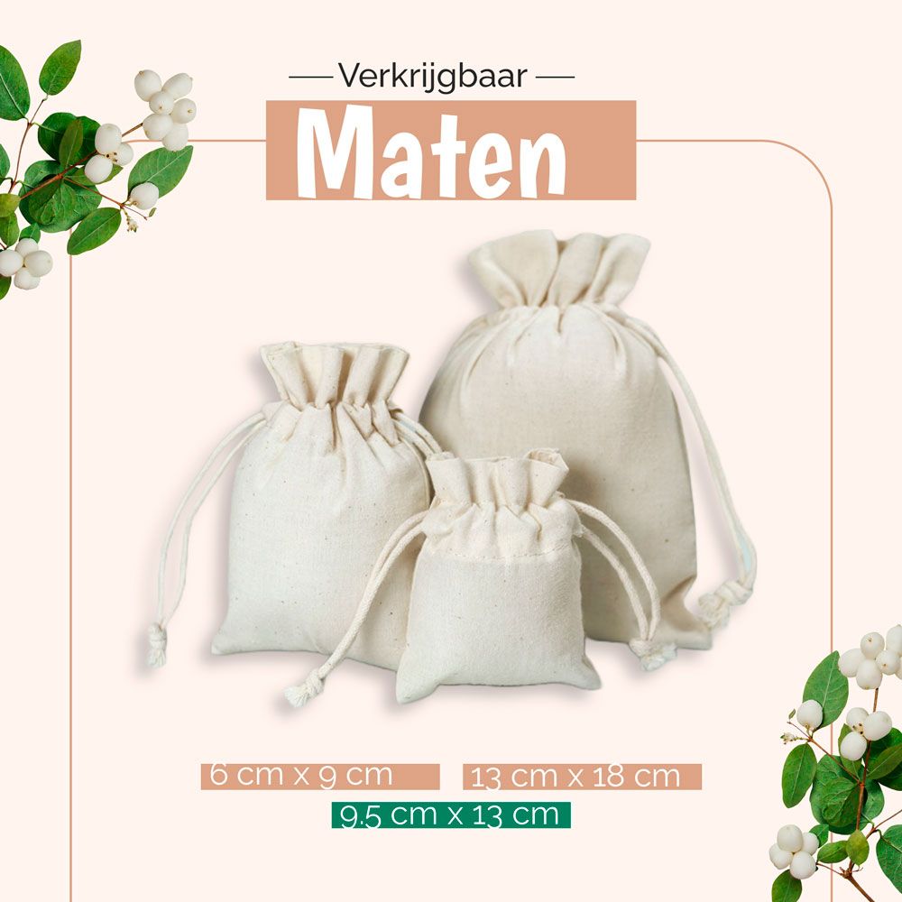 Ecologische Katoenen zakjes 116 gr/m2