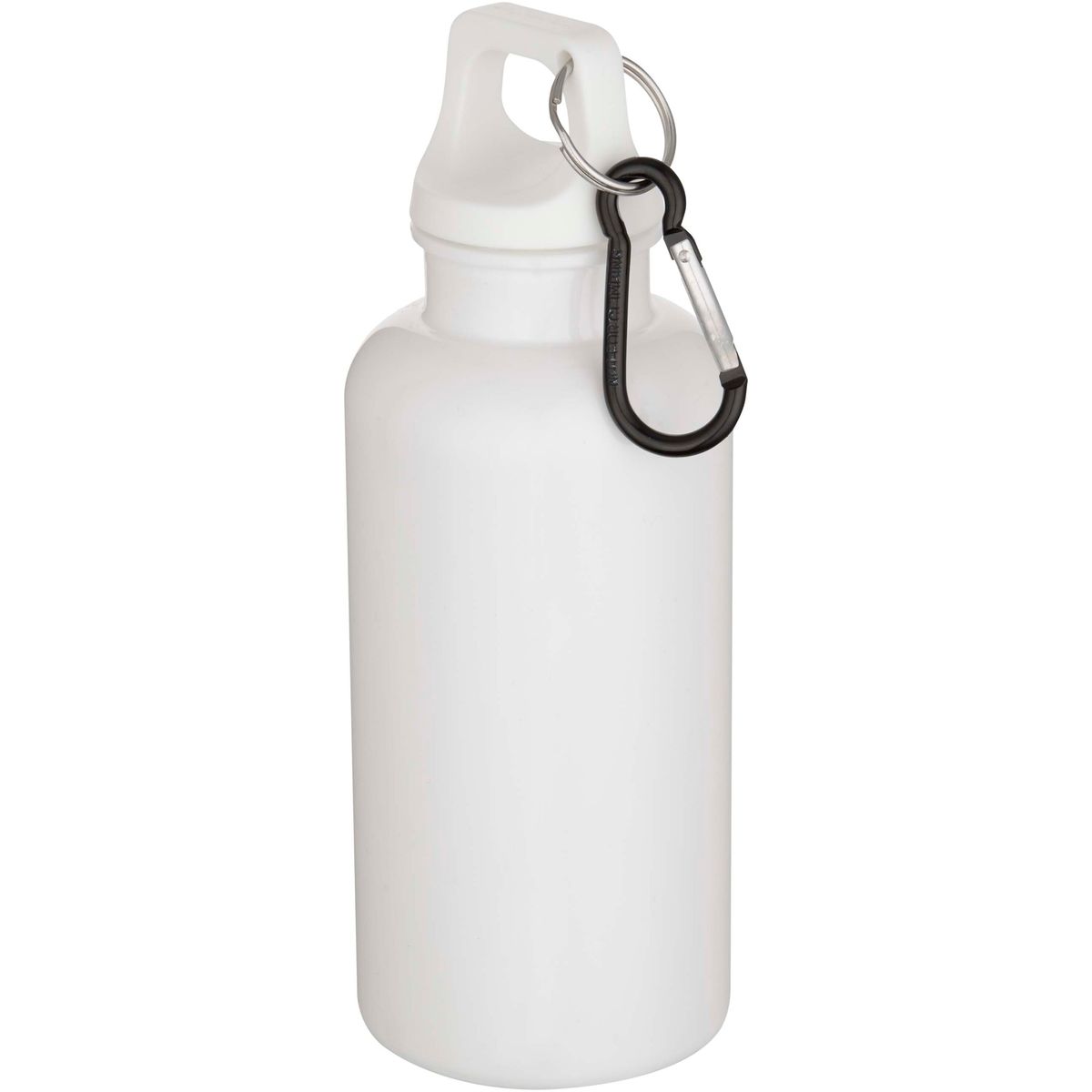 Effen gerecyclede PET-waterflessen 400 ml met karabijnhaak