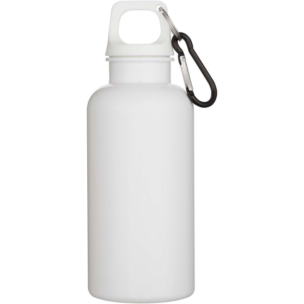 Effen gerecyclede PET-waterflessen 400 ml met karabijnhaak