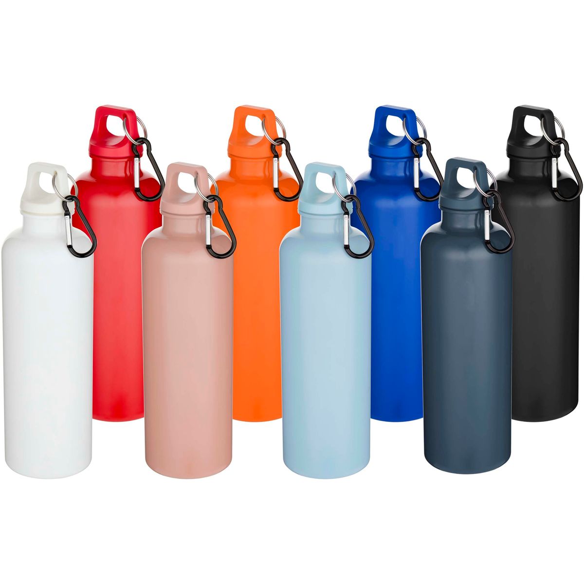 Effen gerecyclede PET-waterflessen 750 ml met karabijnhaak