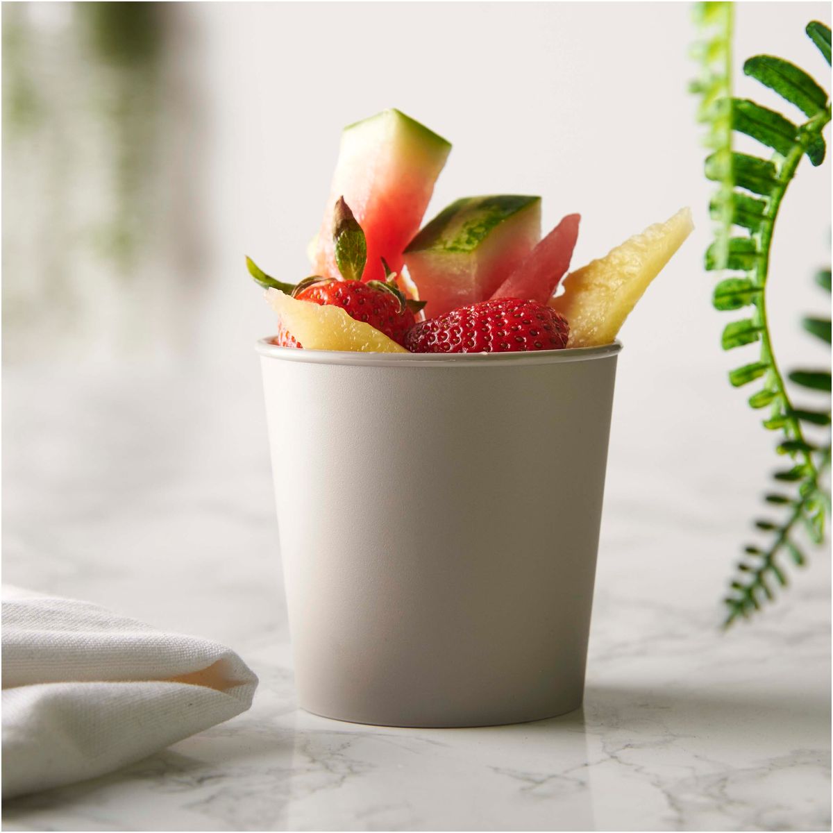 Enkelwandige bekers 200 ml met 25% suikerrietplastic