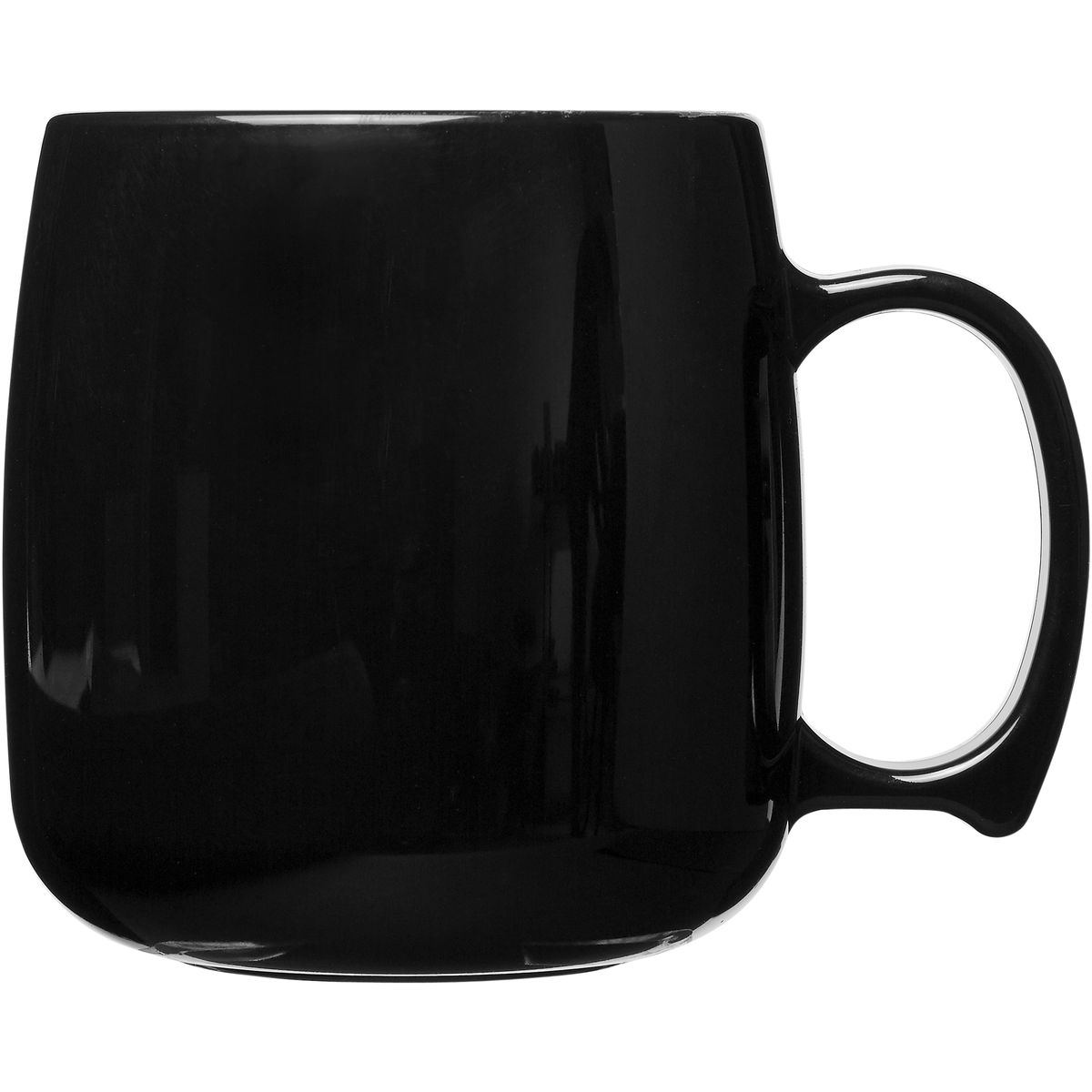 Enkelwandige kunststof mokken 300 ml, 9 cm hoog