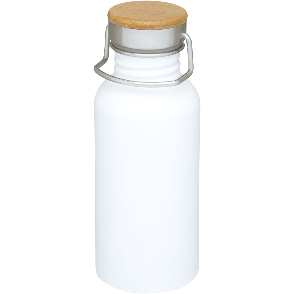 Enkelwandige RVS-waterflessen 550 ml met bamboedetail