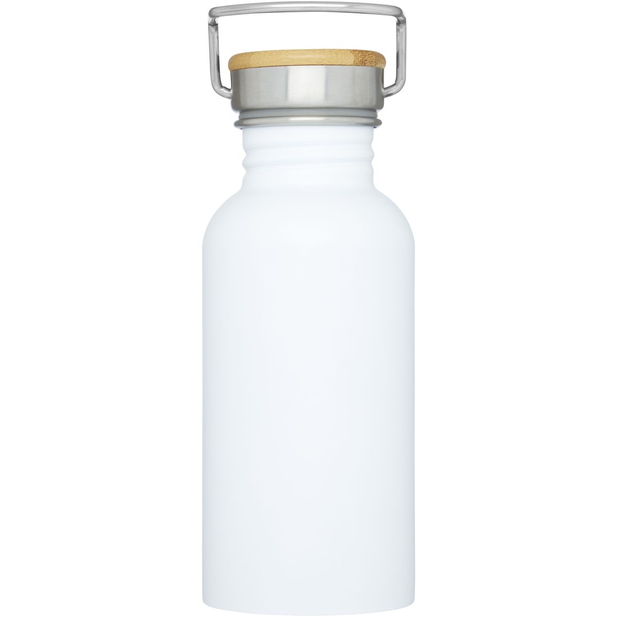 Enkelwandige RVS-waterflessen 550 ml met bamboedetail