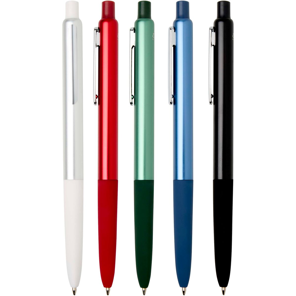 Geanodiseerde balpennen van gerecycled aluminium, blauwe inkt