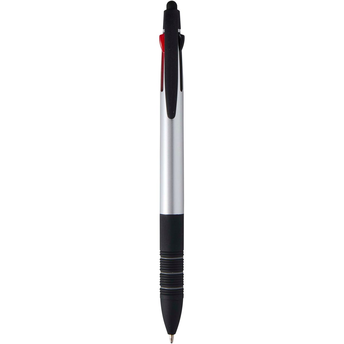 Gerecyclede 3-in-1-balpennen met stylus, zwarte, blauwe en rode inkt