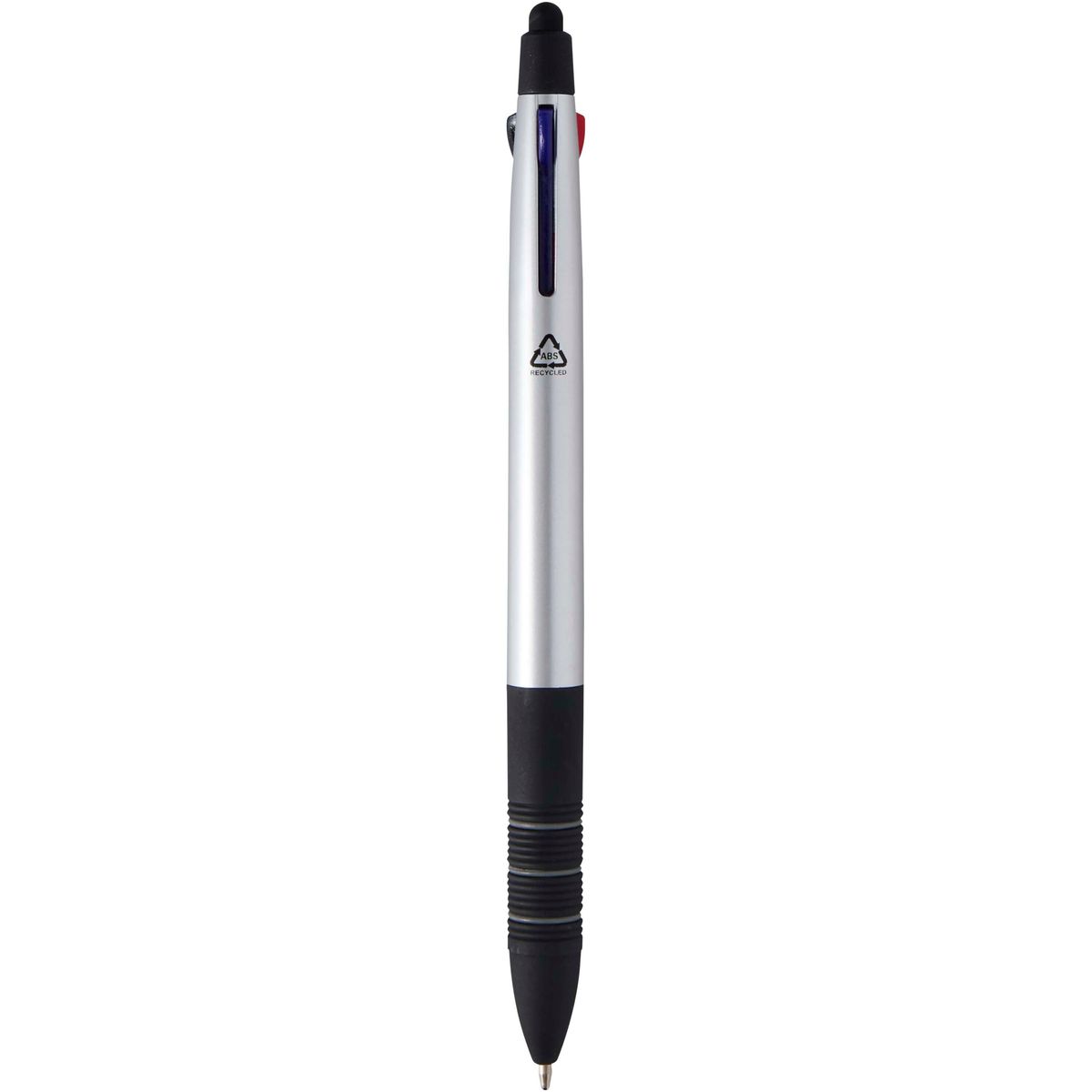 Gerecyclede 3-in-1-balpennen met stylus, zwarte, blauwe en rode inkt