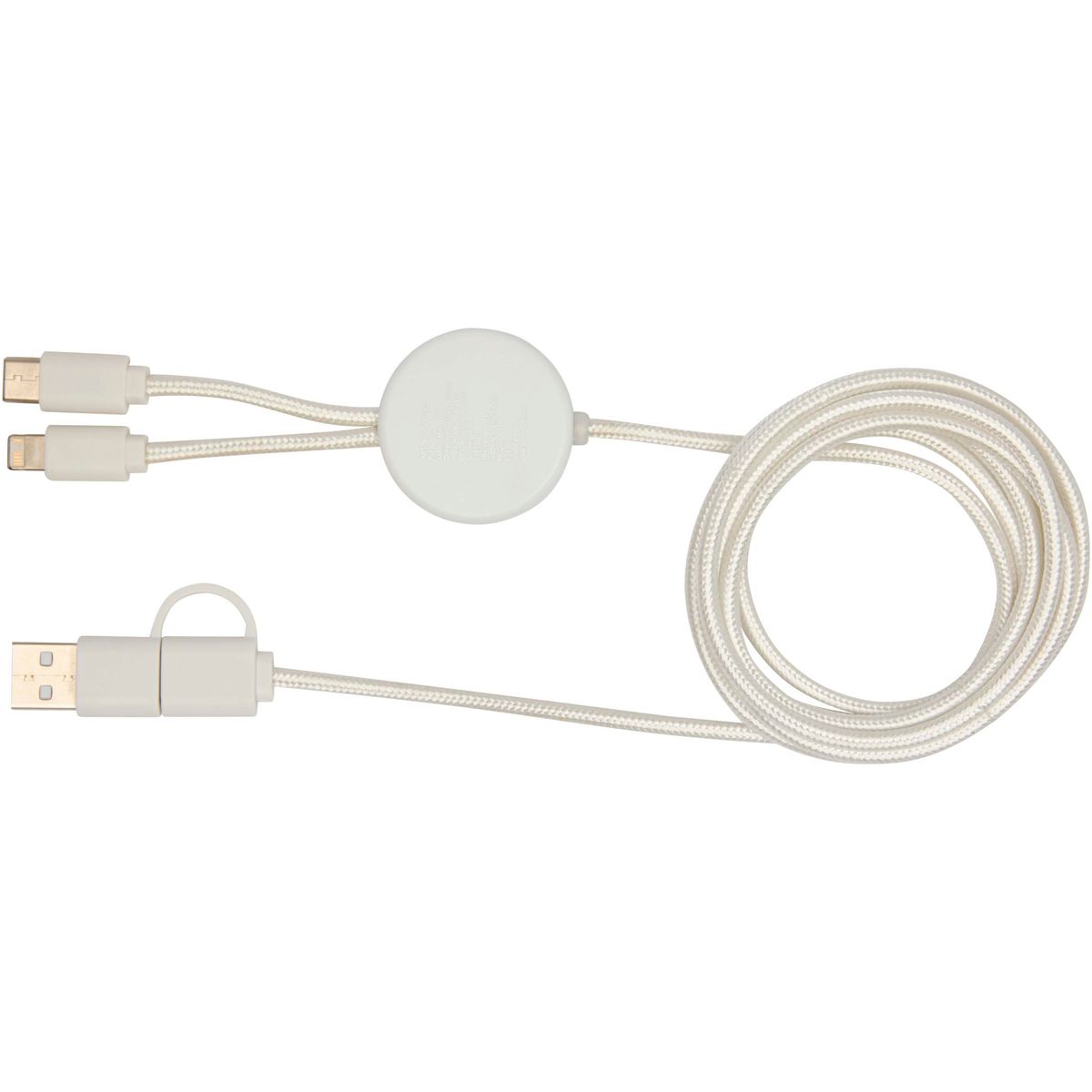 Gerecyclede 5-in-1-snellaadkabels 150 cm, 27 W, met bamboedetails