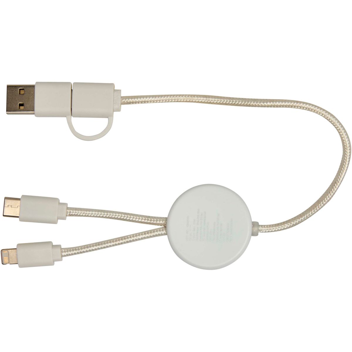 Gerecyclede 5-in-1-snellaadkabels 30 cm, 27 W, met bamboedetails