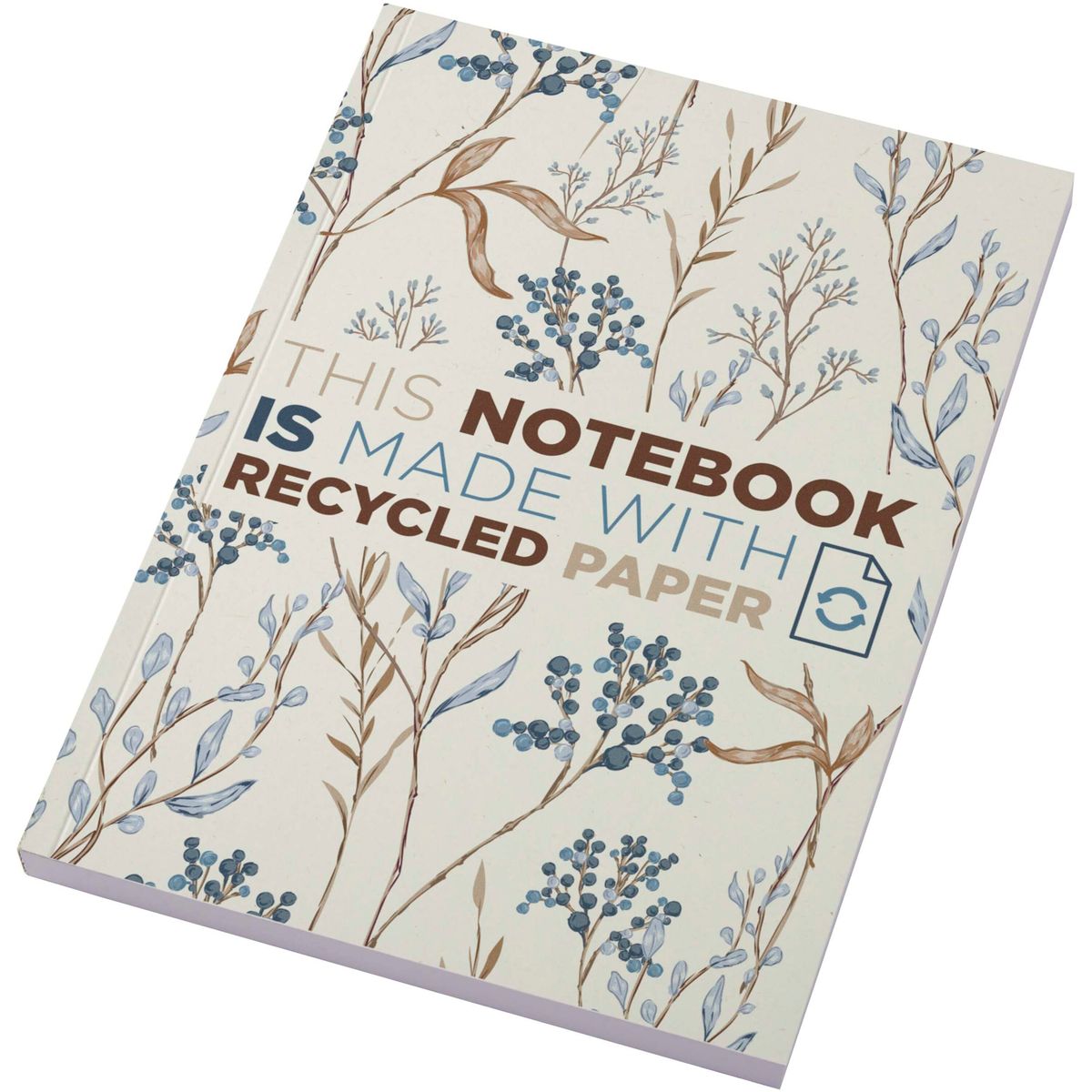 Gerecyclede A5-notitieboeken met gekleurde kaft, 100 blanco vellen