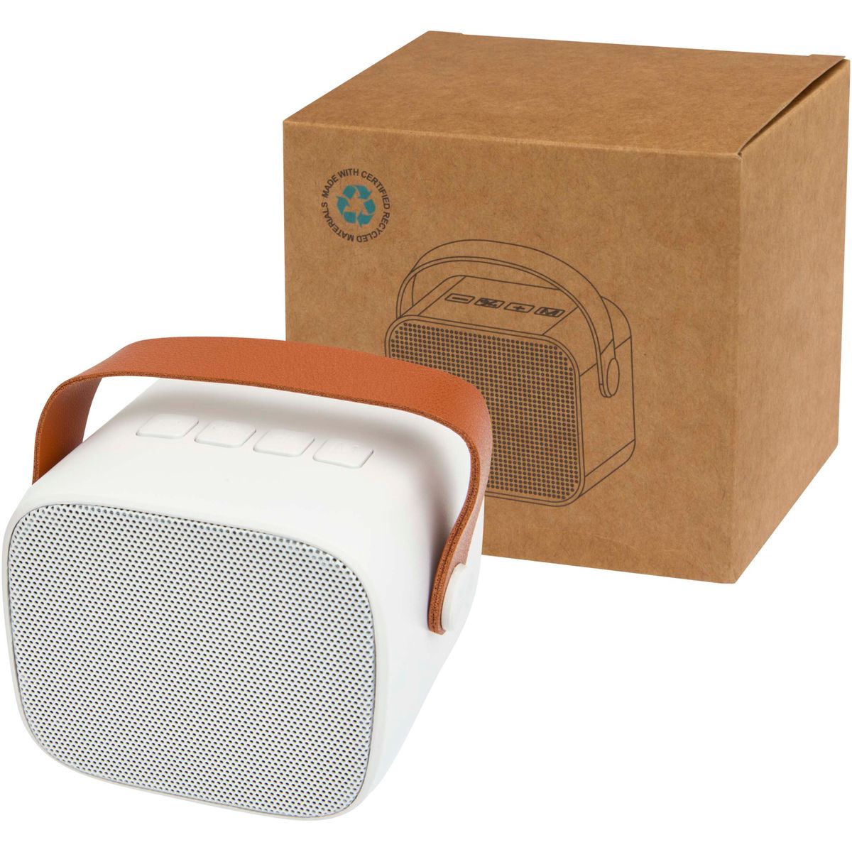 Gerecyclede draadloze speakers 3 W met kunstleren band