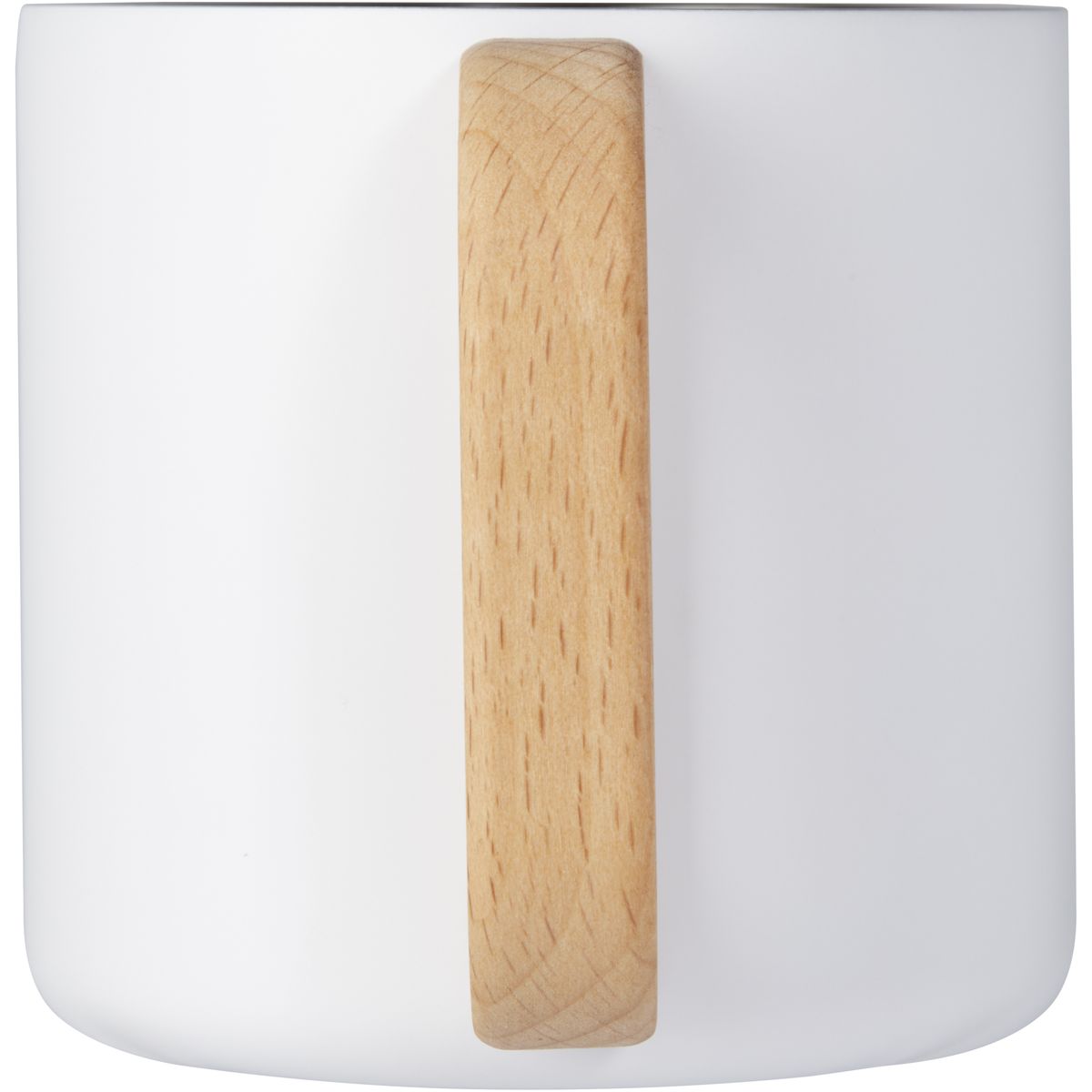 Gerecyclede geïsoleerde RVS-mokken 360 ml met beukenhouten handvat