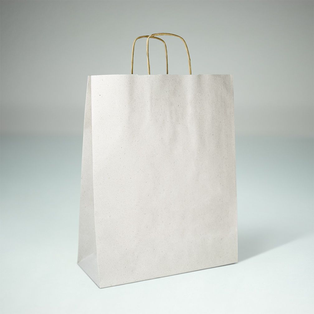Gerecyclede Gras Papieren Tassen met gedraaid koord Lage Co2 impact 26x12x34cm