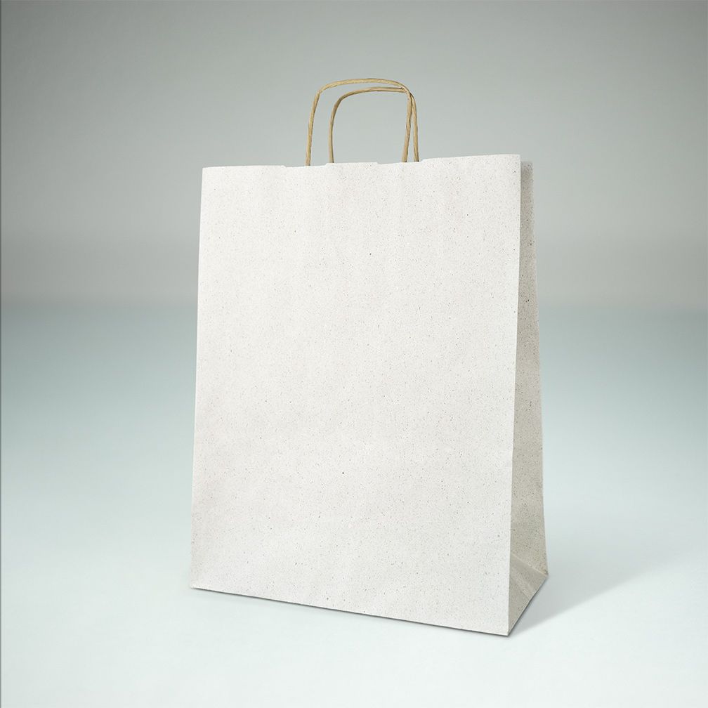 Gerecyclede Gras Papieren Tassen met gedraaid koord Lage Co2 impact 32x12x41cm