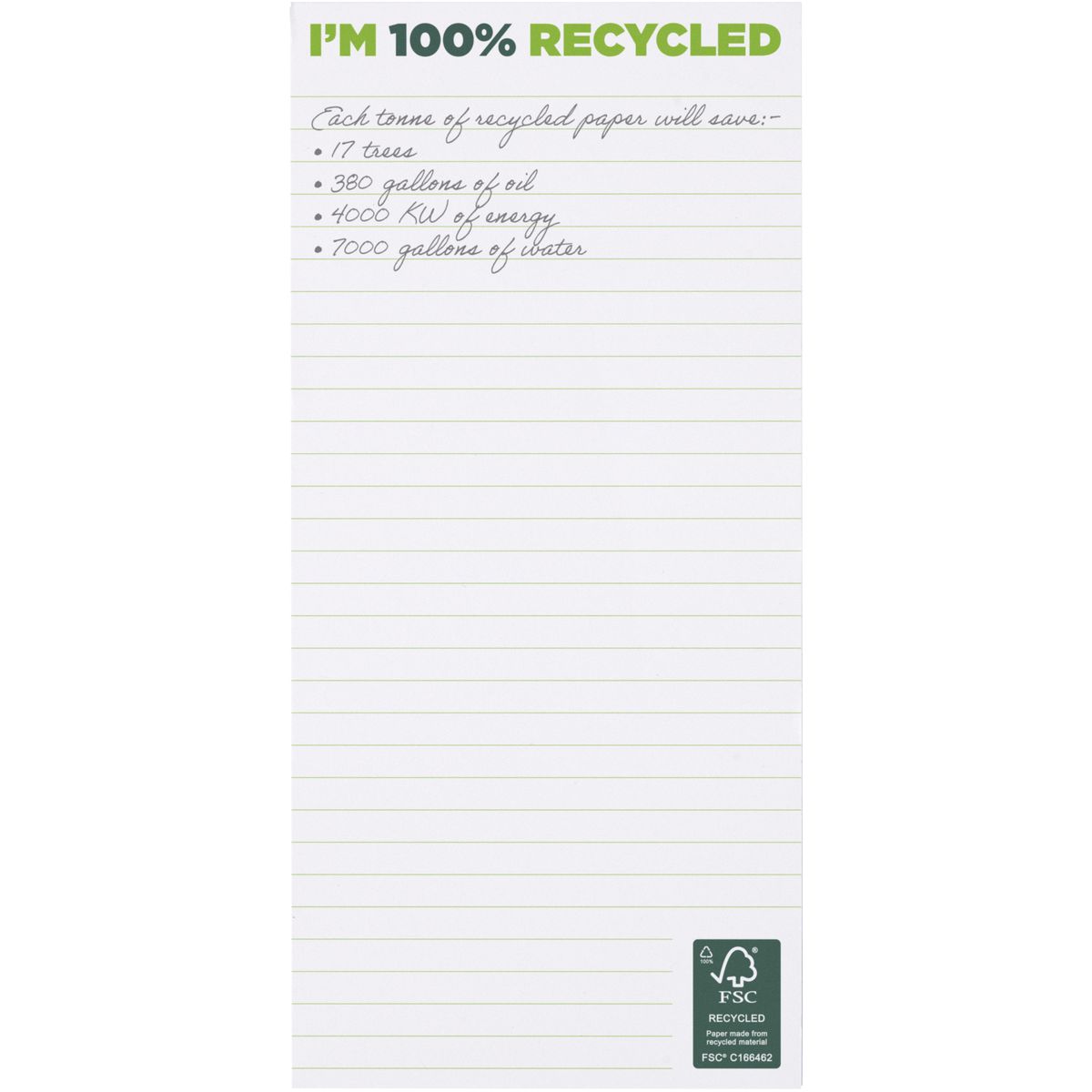 Gerecyclede kladblokken 1/3 A4, 80 g/m²