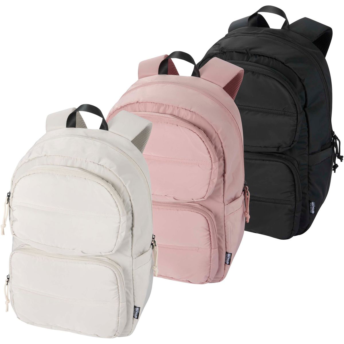 Gerecyclede laptoprugzakken in pufferstijl, 15,6 inch, 18 liter