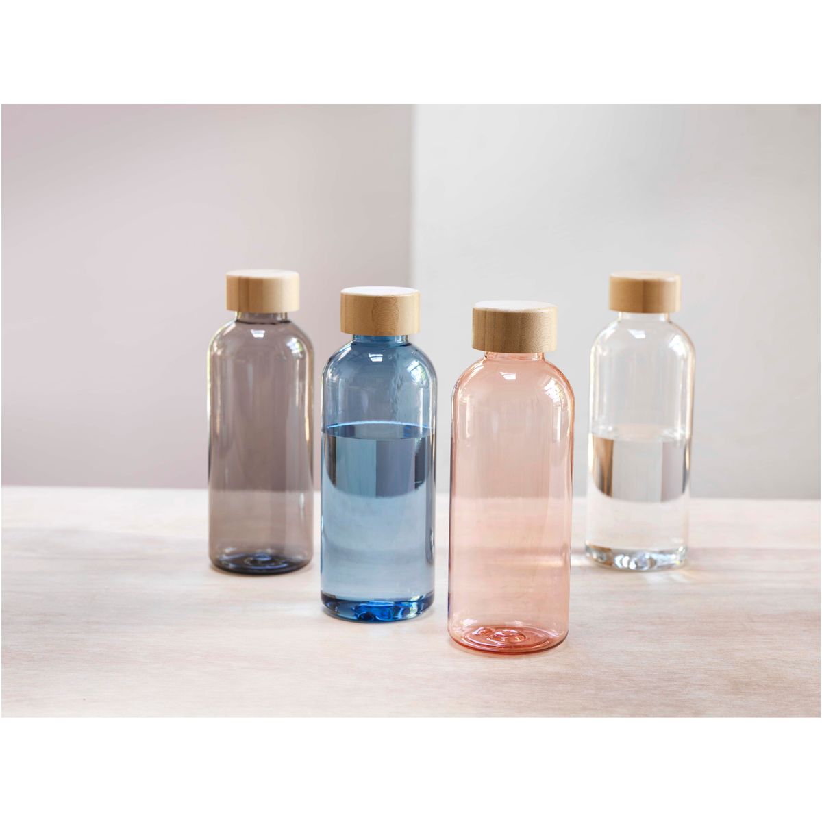 Gerecyclede PET-sportflessen 650 ml met bamboe deksel