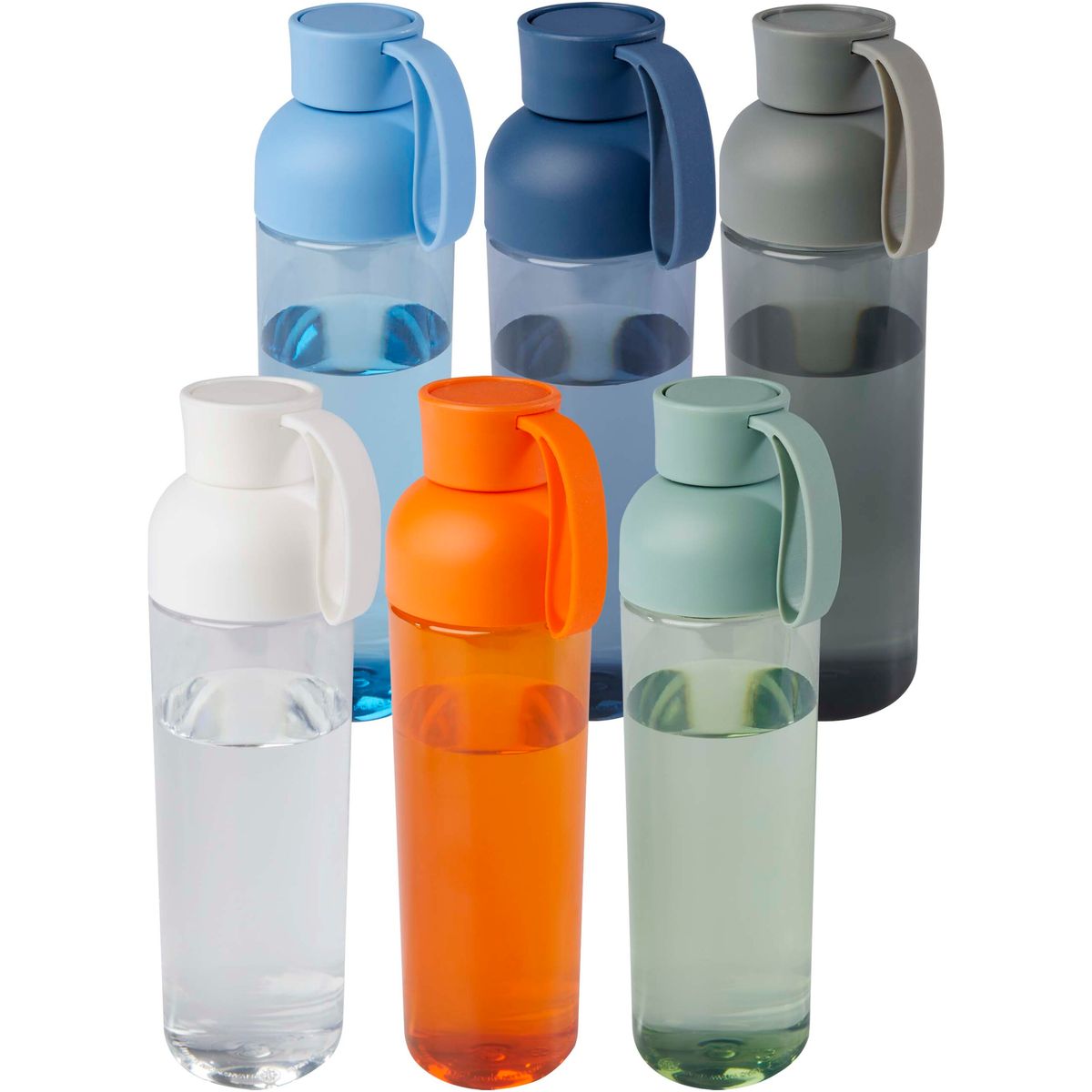 Gerecyclede PET-waterflessen 600 ml met siliconen handvat
