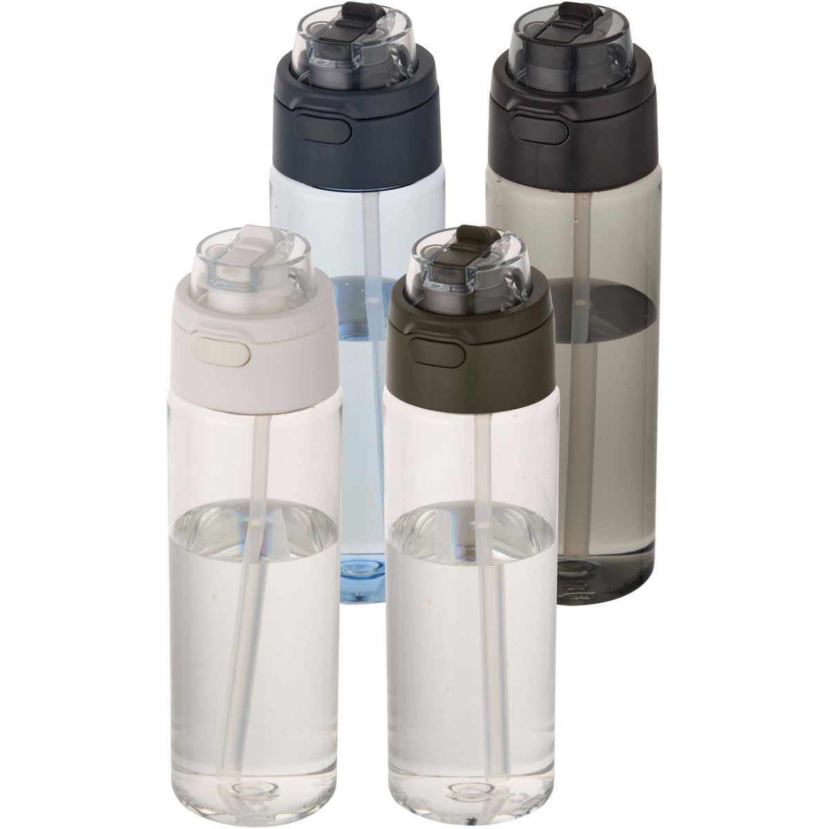 Gerecyclede PET-waterflessen 700 ml met uitklapbaar rietje