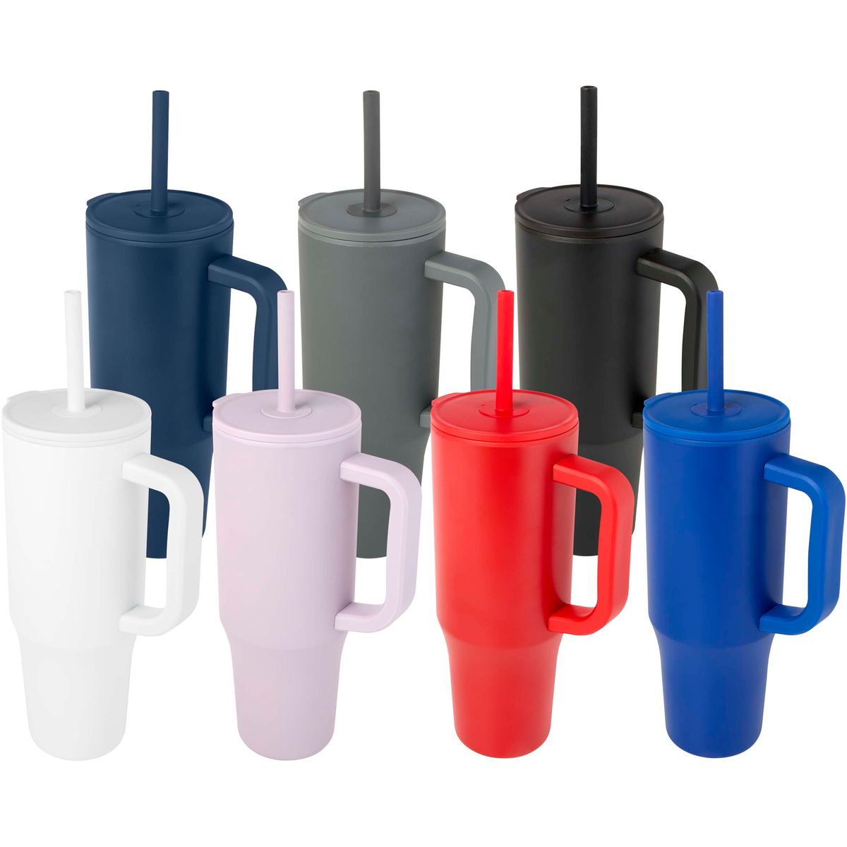 Gerecyclede RVS-thermosbekers 900 ml met siliconen rietje