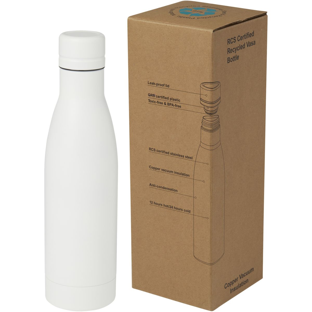 Gerecyclede RVS-thermosflessen 500 ml met koper-vacuümisolatie