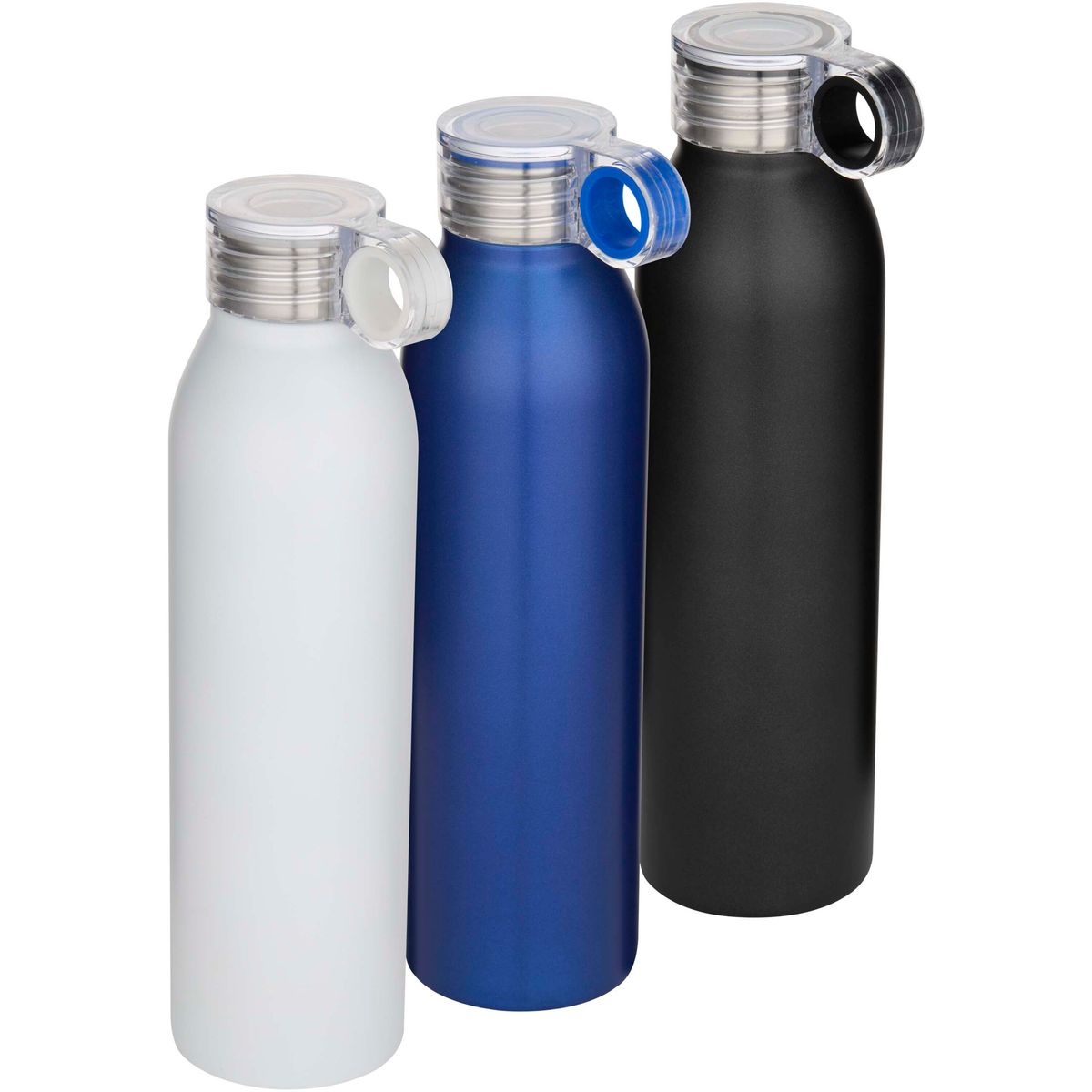 Gerecyclede RVS-waterflessen 650 ml met transparante schroefdop