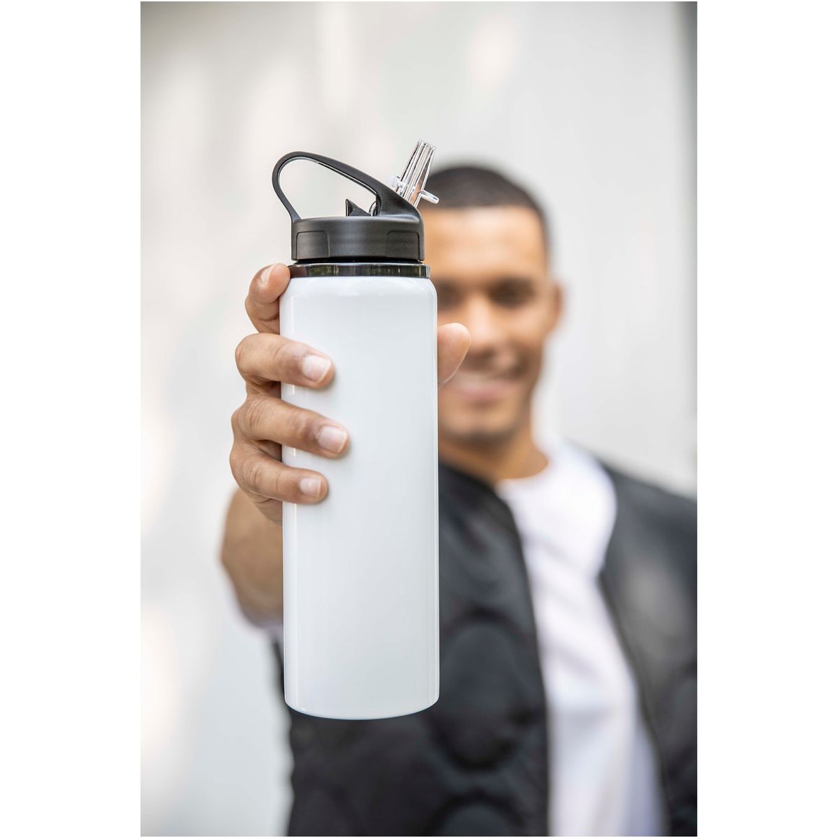 Gerecyclede RVS-waterflessen 800 ml met opklapbare drinktuit