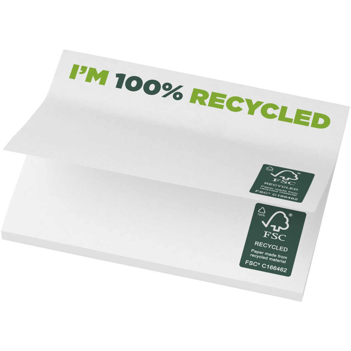 Gerecyclede sticky notes 100 x 75 mm, 80 g/m²