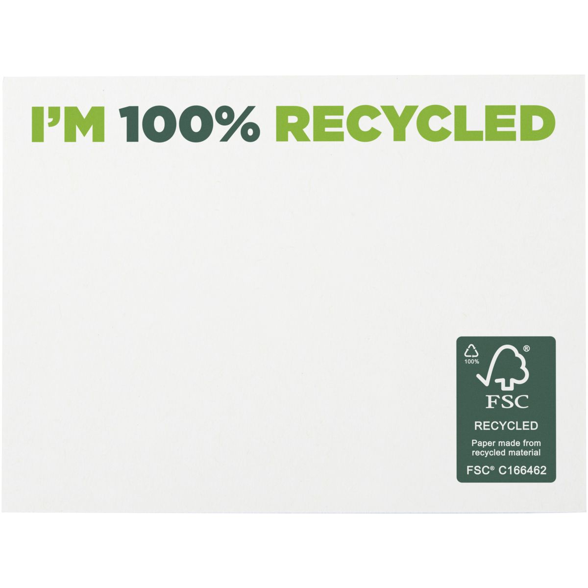 Gerecyclede sticky notes 100 x 75 mm, 80 g/m²