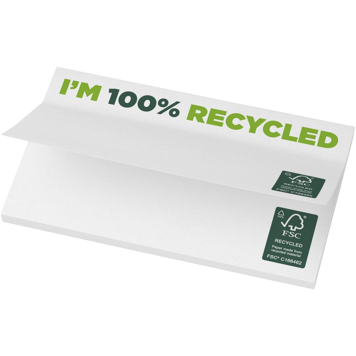 Gerecyclede sticky notes 127 x 75 mm, 80 g/m²