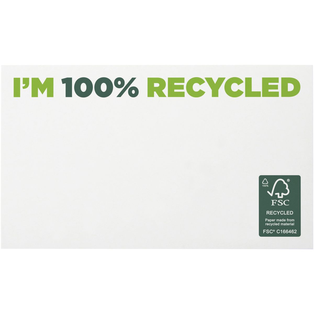 Gerecyclede sticky notes 127 x 75 mm, 80 g/m²
