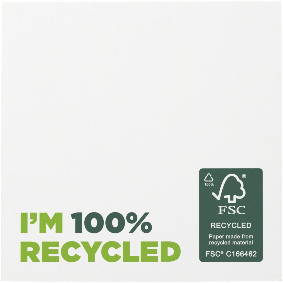 Gerecyclede sticky notes 75 x 75 mm, 80 g/m²