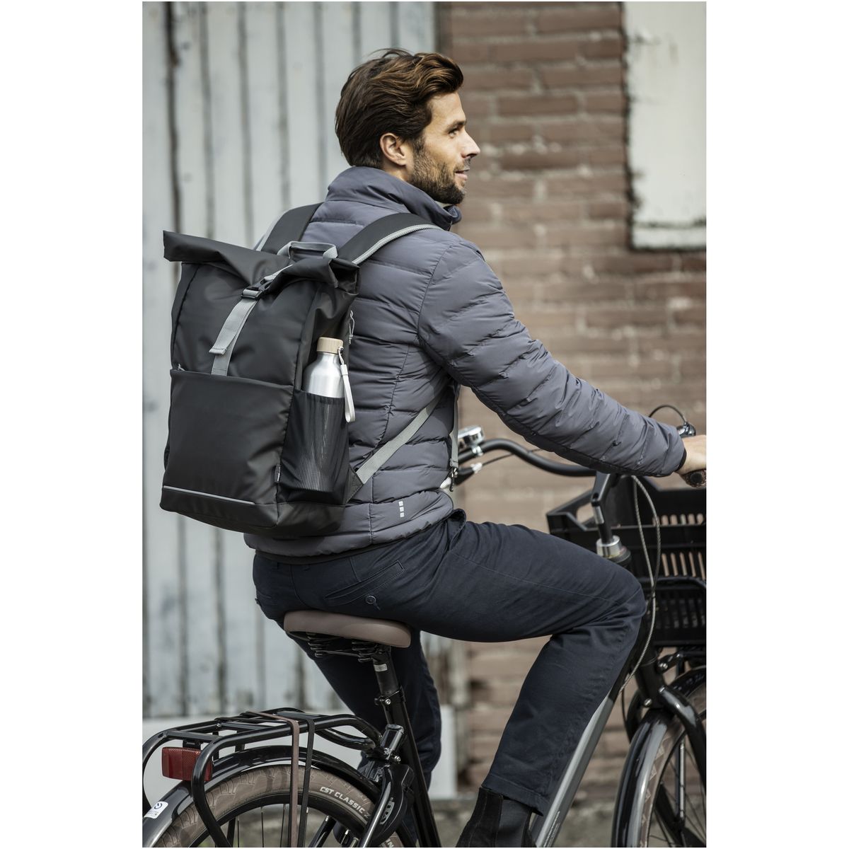 Gerecyclede waterbestendige fietstassen met laptopvak, 20 liter