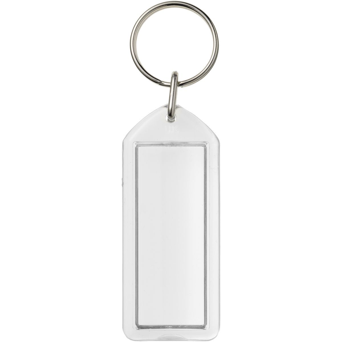 Heropenbare transparante sleutelhangers met inzetstuk 5 x 2 cm