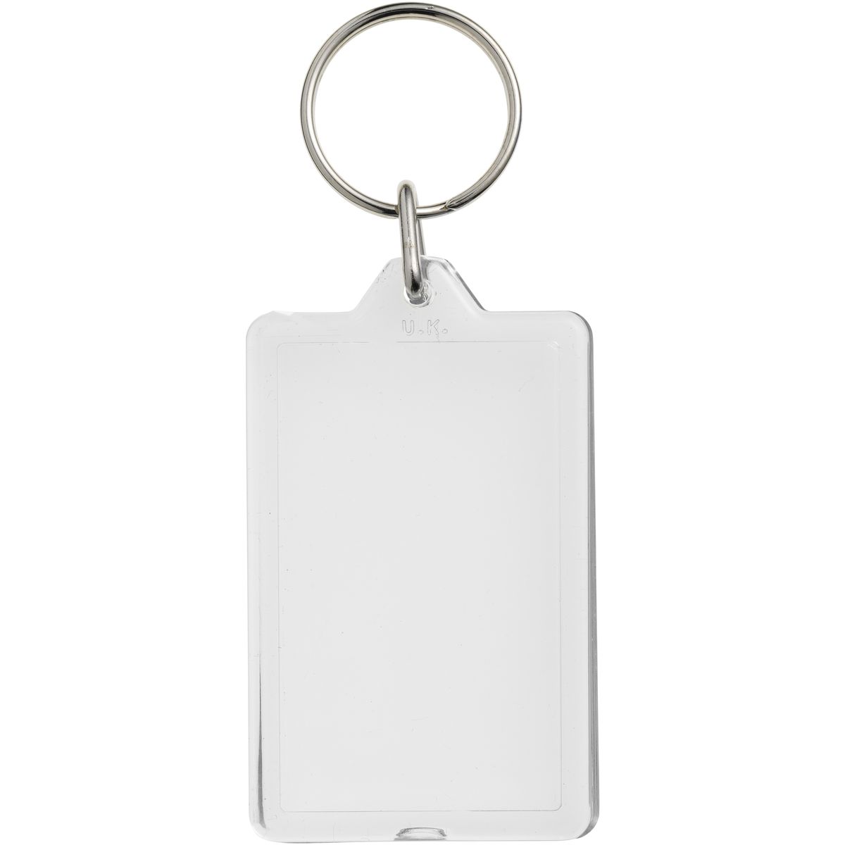 Heropenbare transparante sleutelhangers met inzetstuk 5 x 3 cm