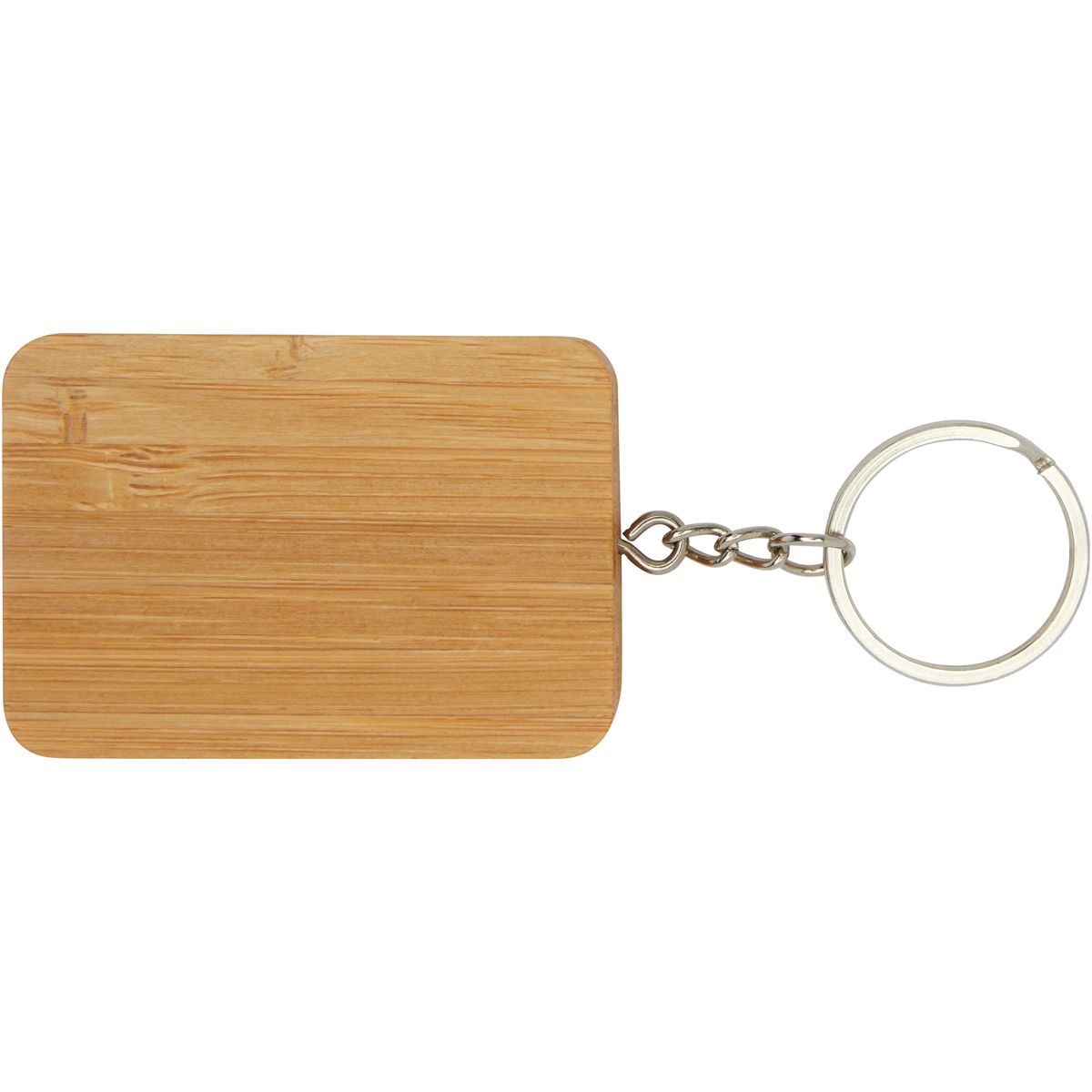Intrekbare 6-in-1-oplaadkabels in bamboe behuizing met sleutelhanger