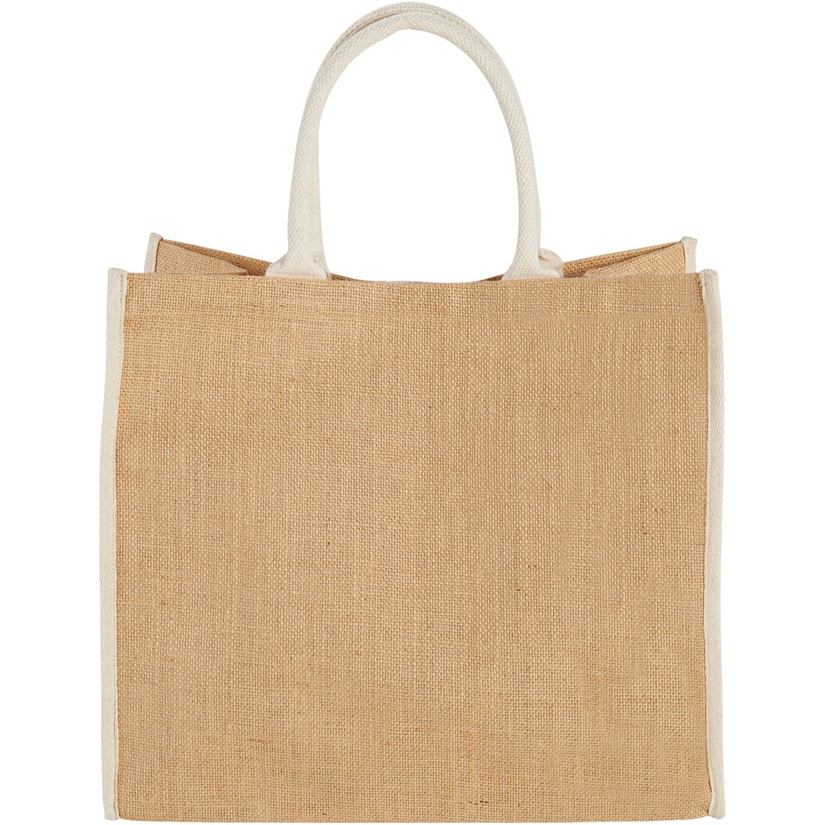Jute draagtassen met gekleurde accenten, 25 liter