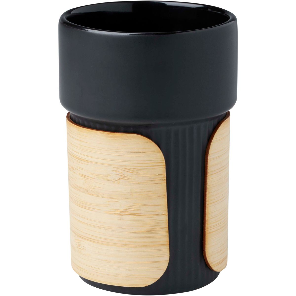 Keramische bekers 340 ml met verwijderbare bamboe hoes